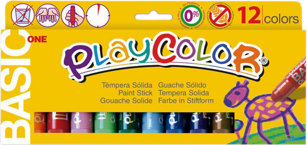 Playcolor - tuhé temperové barvy 12 kusů