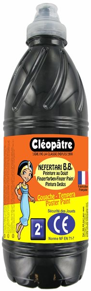 Prstová barva - tempera NEFERTARI BABY 1 Kg Černá