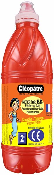 Prstová barva - tempera NEFERTARI BABY 1 Kg Červená