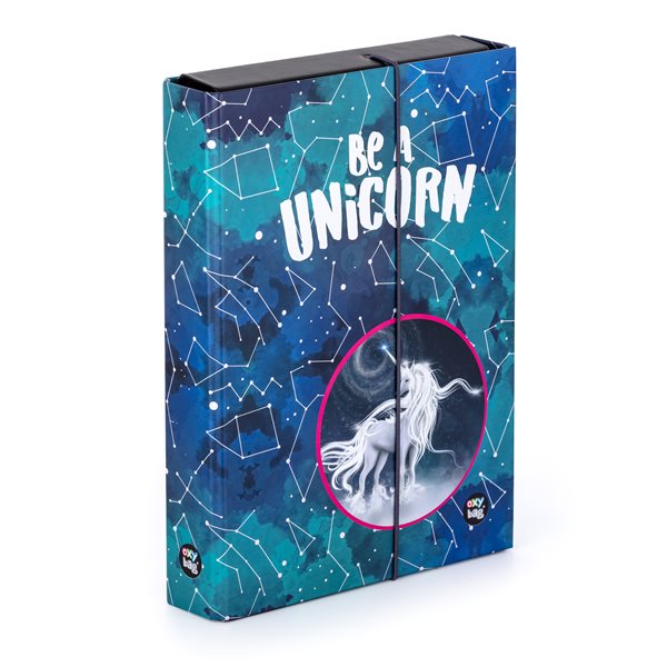 Desky na sešity s boxem A5 Jumbo OXY STYLE MINI - Unicorn Pattern