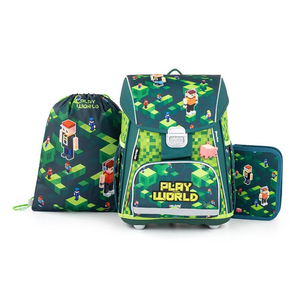 Školní set OXY PREMIUM - Playworld 2022 (aktovka + penál + sáček)