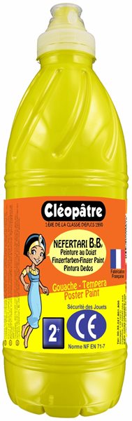 Prstová barva - tempera NEFERTARI BABY 1 Kg Základní Žlutá