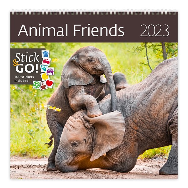Kalendář nástěnný 2023 Label your days - Animal Friends - 30x30 cm
