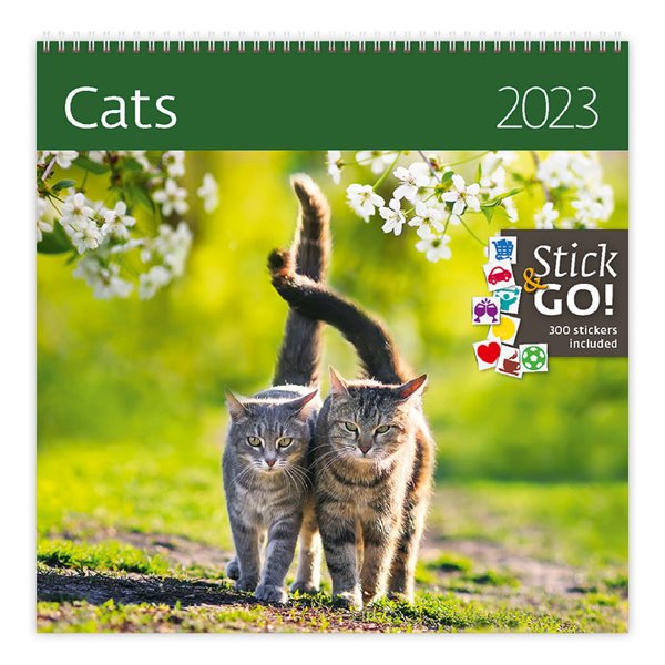 Kalendář nástěnný 2023 Label your days - Cats - 30x30 cm