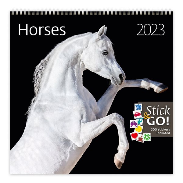 Kalendář nástěnný 2023 Label your days - Horses - 30x30 cm