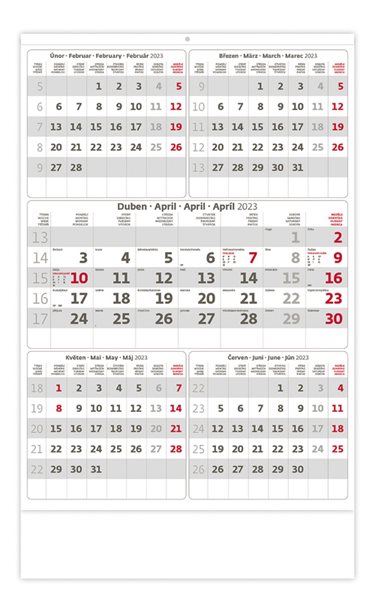 Kalendář nástěnný 2023 - Pětiměsíční šedý - 31