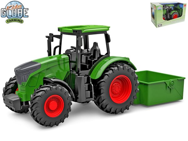Kids Globe traktor zelený se sklápěčkou volný chod 27