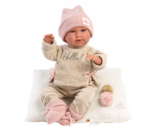 Llorens 74020 NEW BORN - realistická panenka miminko se zvuky a měkkým látkovým tělem - 42 cm