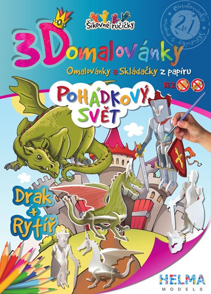 3D Omalovánky A4 Drak a rytíř