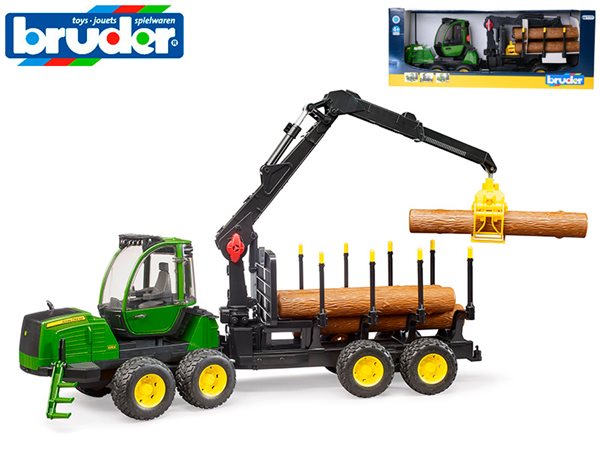 Bruder traktor 59 cm na volný chod se 4 kládami