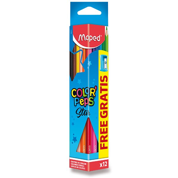 Pastelky MAPED Color'Peps - 12 barev + ořezávátko