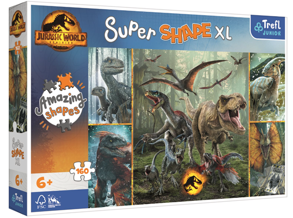 Puzzle Super Shape XL Jurský svět - Neobvyklí dinosauři 160 dílků