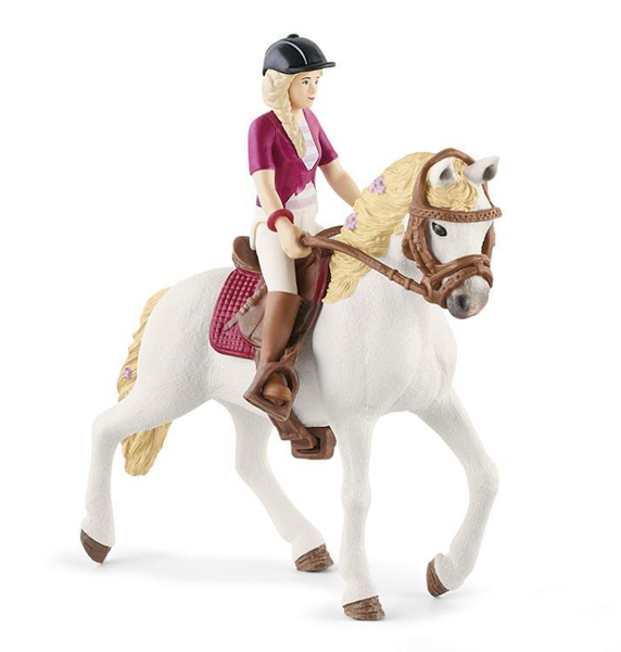 Schleich 42540 Blondýna Sofia s pohyblivými klouby na koni