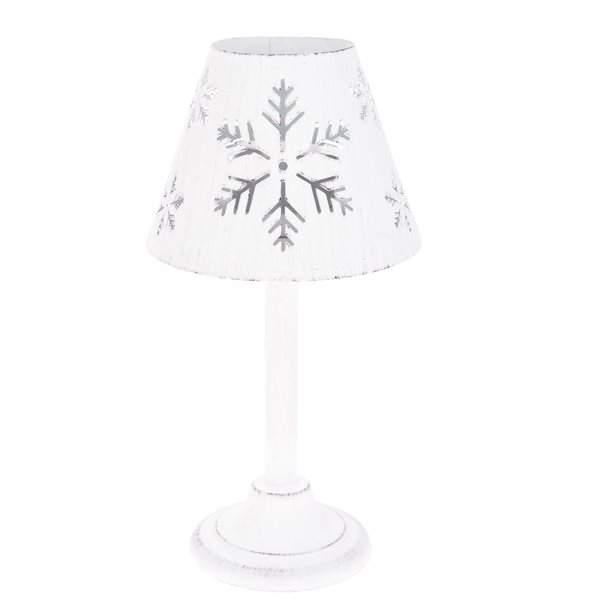 Kovový svícen 20 cm - lampa bílá