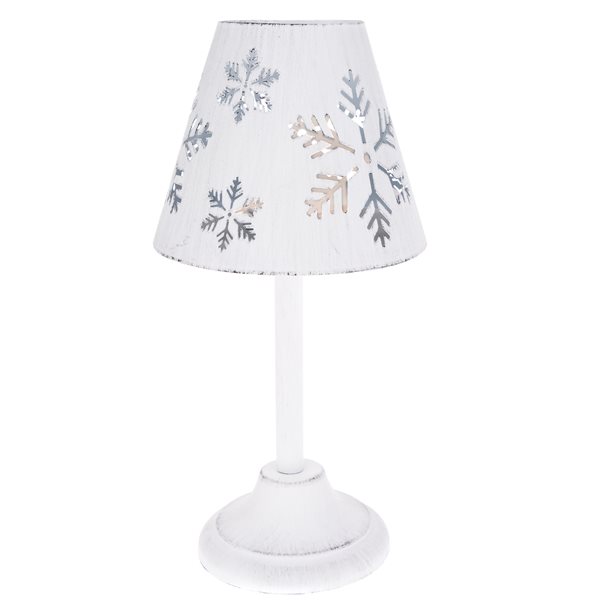 Kovový svícen 24 cm - lampa bílá