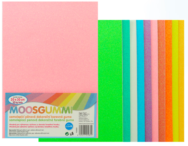 MOOSGUMMI A4 mix GLITR PASTEL samolepící LUMA