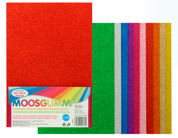 MOOSGUMMI A4 mix GLITR samolepící LUMA