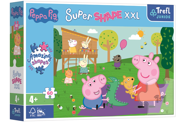 Puzzle Super Shape XXL Prasátko Pepina - Hraní s bráškou