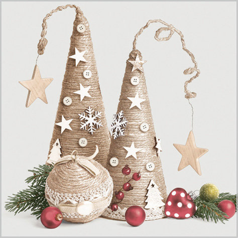 Stil Ubrousky 33 × 33 Vánoce - Vánoční dekorativní kužely