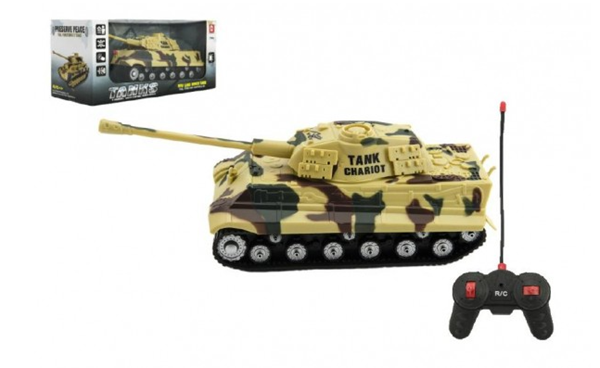 Tank RC PANTHER plast 25cm na baterie 27 mHz se zvukem se světlem