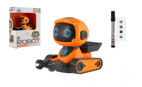 Robot s fixou jezdící po namalované čáře