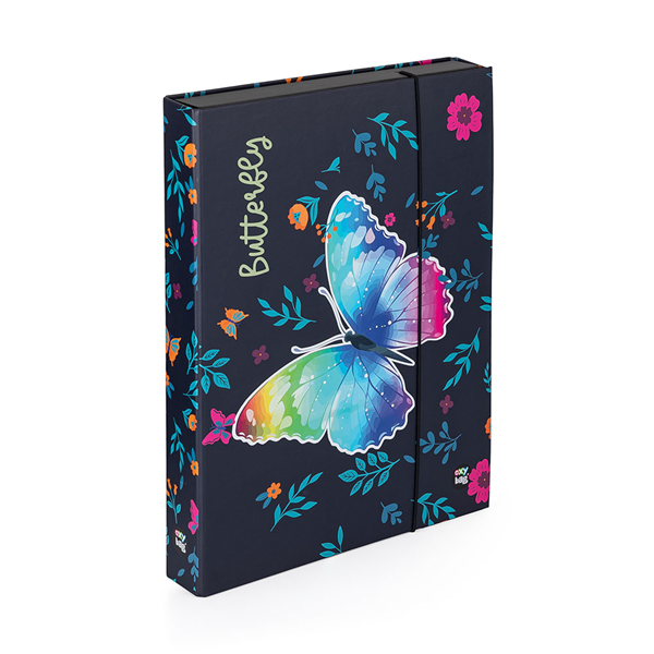 Desky na sešity s boxem A4 Jumbo - Butterfly/Motýl 2