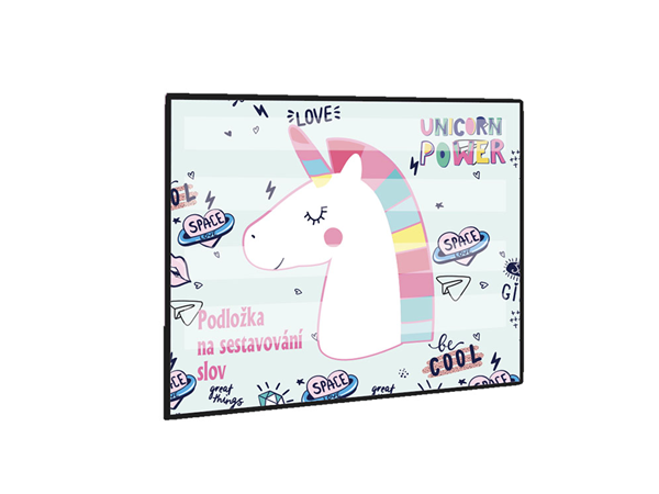 Podložka na sestavování slov - Unicorn power