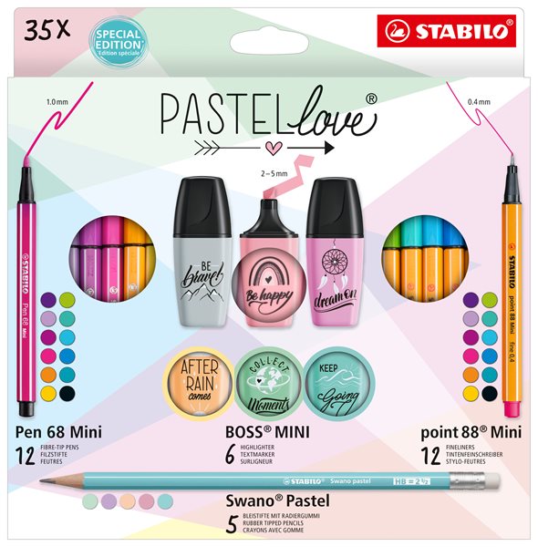 STABILO Mini World 35 ks Pastellove Set