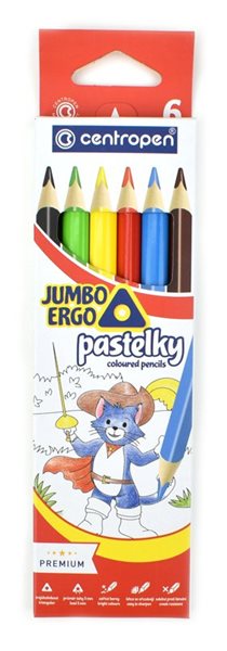 Centropen Školní pastelky JUMBO trojhranné - sada 6 barev