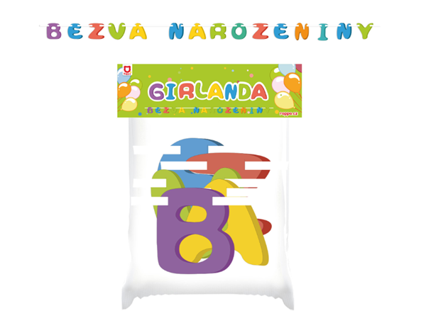 Girlanda papírová - BEZVA NAROZENINY