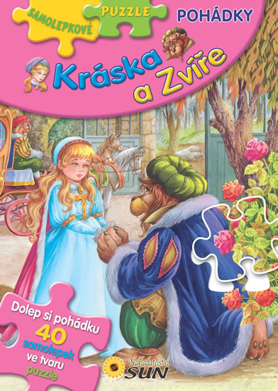 Kráska a Zvíře - Samolepkové puzzle pohádky - 21x30