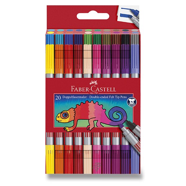 Dětské oboustranné fixy Faber-Castell - 20 barev