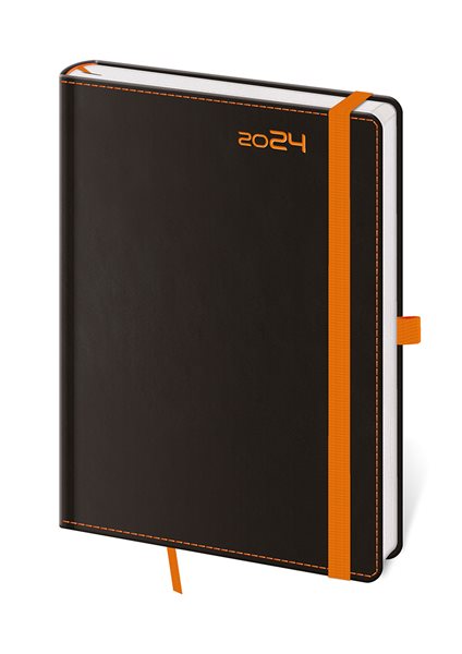 Diář 2024 denní A5 Black Orange s poutkem na propisku - 14