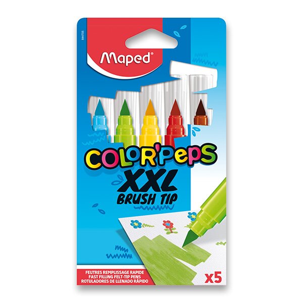 Fixy MAPED Color’Peps XXL Brush - 5 barev