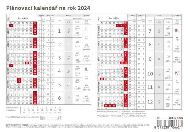 Kalendář stolní 2024 - Plánovací karta - 21