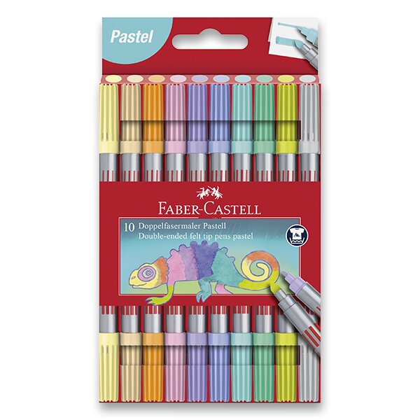 Oboustranné dětské fixy Faber-Castell Pastel - 10 barev