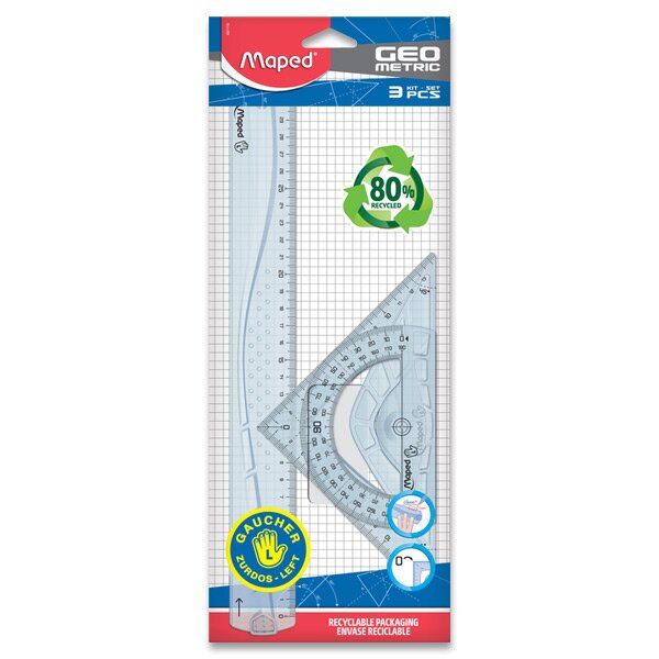 Sada pravítek MAPED Geometric Maxi 3dílná - pro leváky