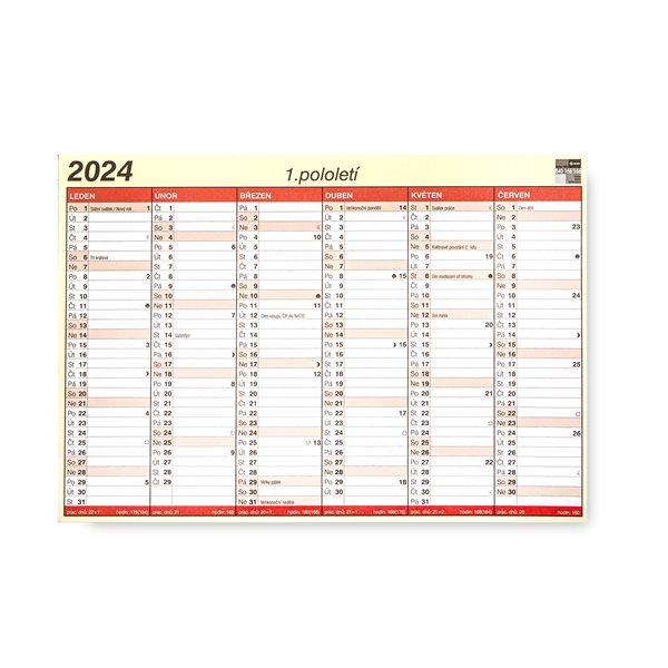 BOBO Kalendář lístkový 2024 A4 - 297 × 210 mm