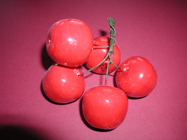 Jablko lakované - 5 ks - červené