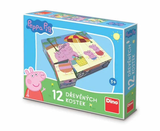 Dřevěné kostky Prasátko PEPPA PIG