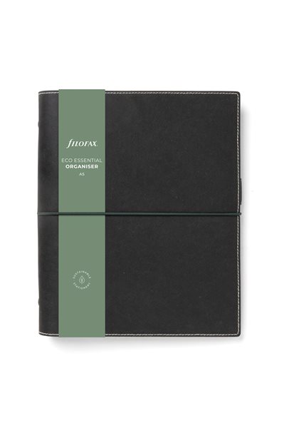 Kroužkový diář 2024 Filofax Eco Essentials A5 - dark ebony