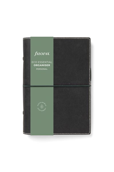 Kroužkový diář 2024 Filofax Eco Essentials osobní - dark ebony