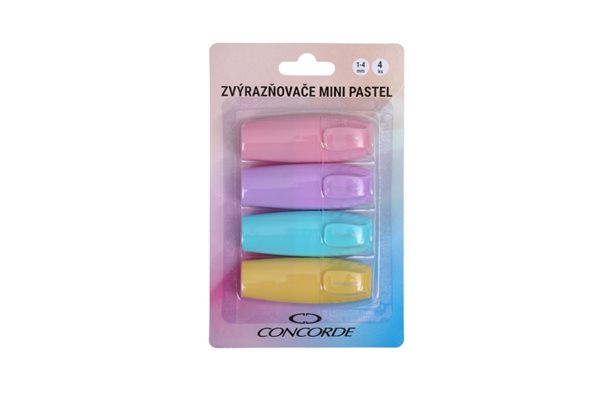 Zvýrazňovač CONCORDE Mini Pastel - sada 4 barev