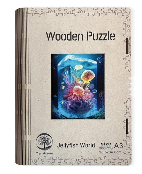 Dřevěné puzzle WOODEN svět medúz - 300 dílků