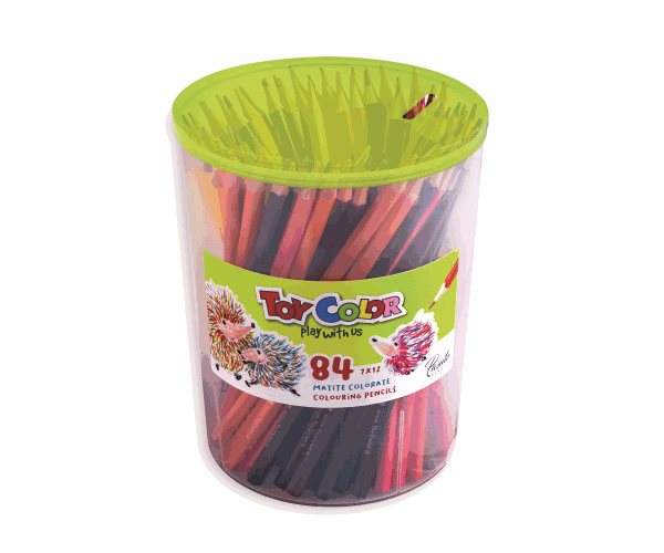 Sada klasických pastelek Toy Color v plastovém boxu - 84 ks