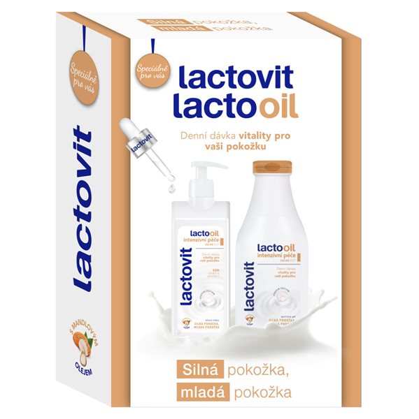 Lactovit Lactooil – dárková sada - sprchový gel 500 ml a tělové mléko 400 ml