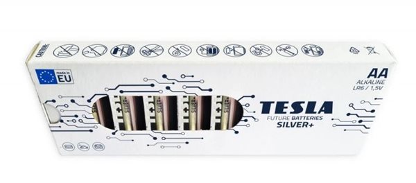 Alkalická tužková baterie AA Tesla SILVER+ 10 ks