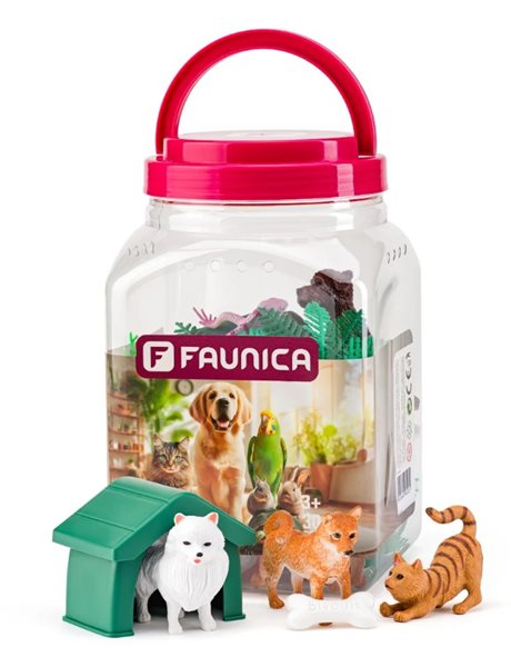 Faunika - Zvířátka figurky sada v MEGA tubě - Mazlíčci