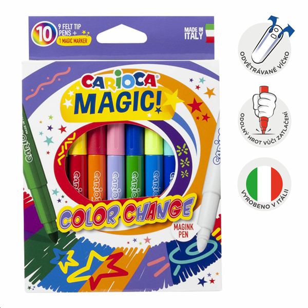 Magické fixy Carioca měnící barvu - 10 ks