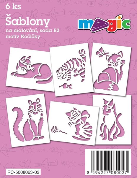 Papírové šablony - Kočičky - 6 ks